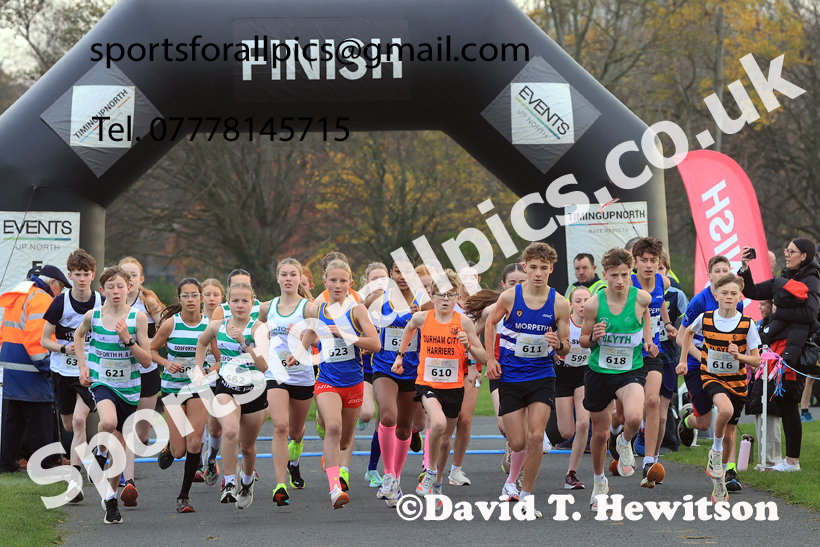 Boys and Girls Under-15s 2025 Heaton Memorial 10k Road Race, Newcastle Town Moor, Sunday, November 9th. Photo: David T. Hewitson/Sports for All Pics